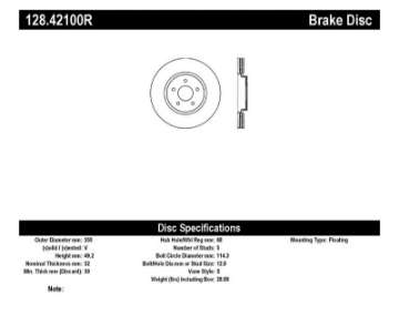 Picture of StopTech Nissan 370z - Infiniti G37 SportStop Drilled Front Right Rotor