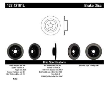 Picture of StopTech Infiniti G37 - Nissan 370Z SportStop Slotted & Drilled Rear Left Rotor