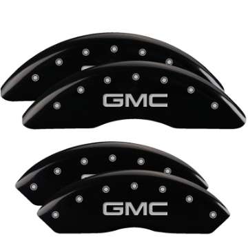 Picture of MGP 4 Caliper Covers Engraved Front & Rear Denali Black finish silver ch