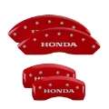 Picture of MGP 4 Caliper Covers Engraved Front & Rear Honda Red finish silver ch