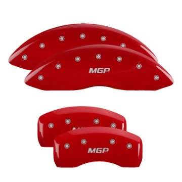 Picture of MGP 4 Caliper Covers Engraved Front & Rear MGP Red finish silver ch