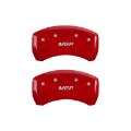 Picture of MGP Rear set 2 Caliper Covers Engraved Rear MGP Red finish silver ch