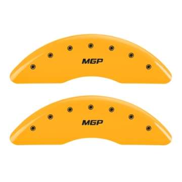 Picture of MGP 4 Caliper Covers Engraved Front & Rear MGP Yellow finish black ch