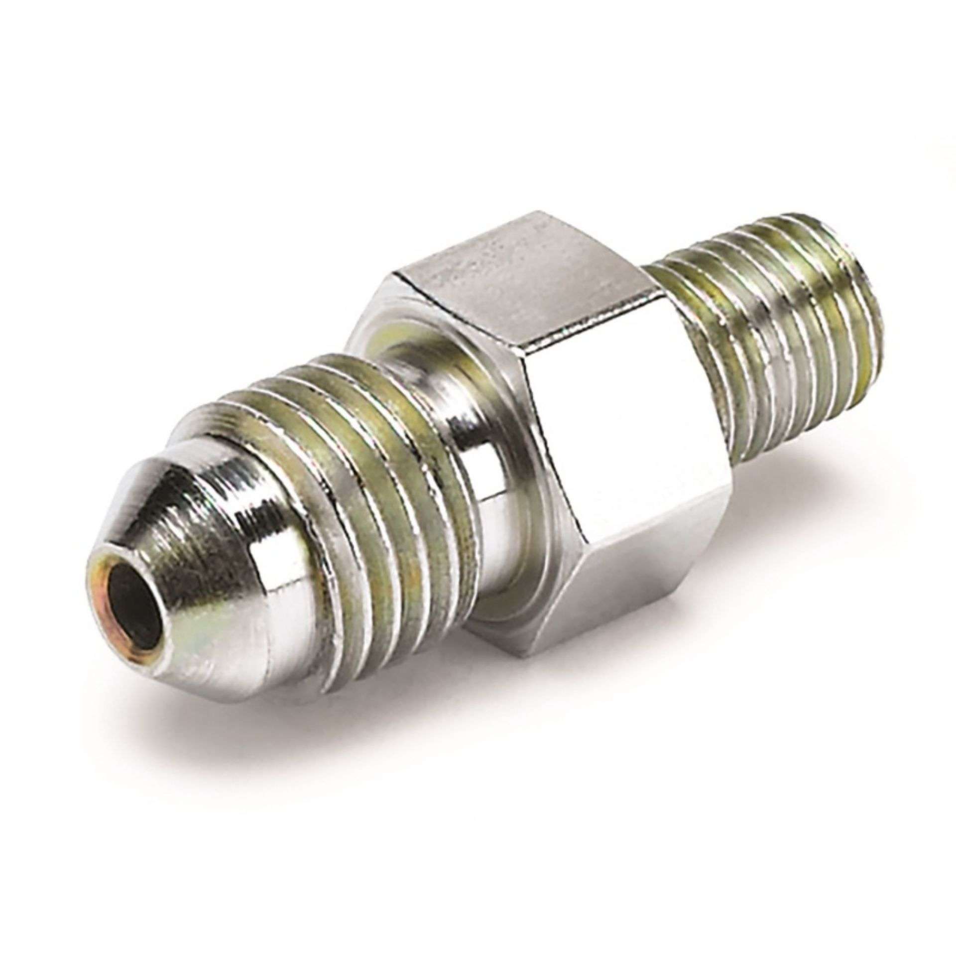 Picture of Autometer Fitting Adapter -4AN Male to 1-16in NPT Male for Ford Fuel Rail