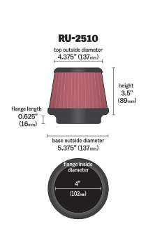 Picture of K&N Universal 4 Inch Filter