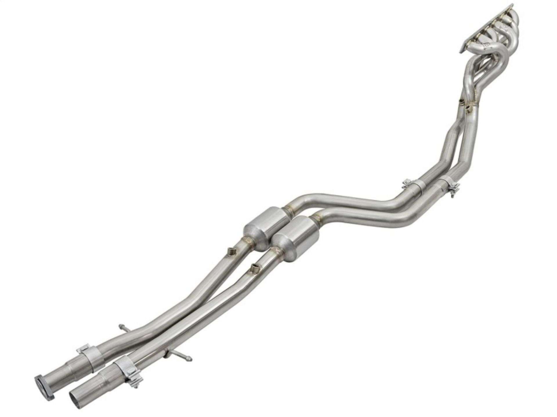 Picture of aFe Twisted Steel Long Tube Headers w- Mid Pipes Catted 96-99 BMW M3 L6-3-2L S52