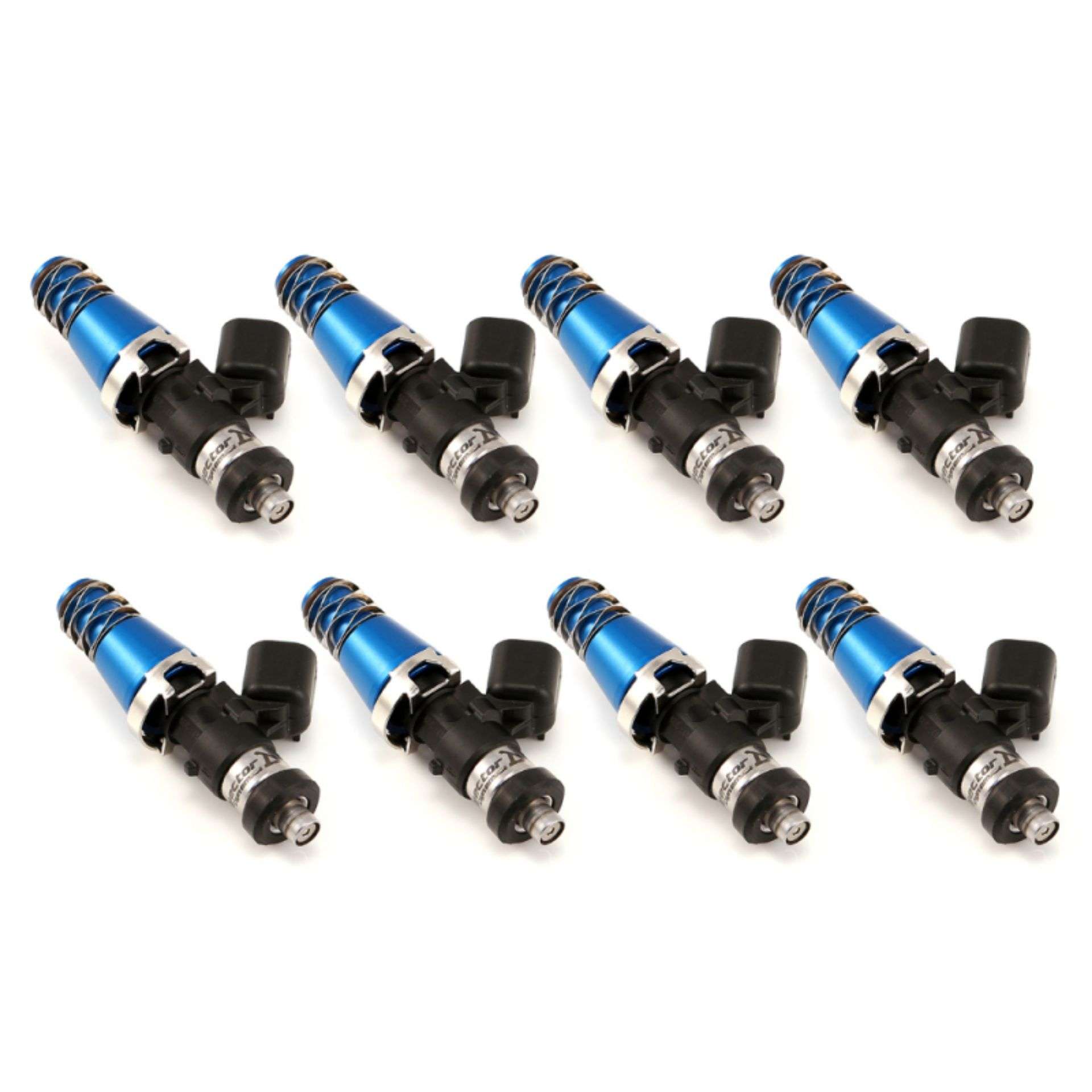 Picture of Injector Dynamics ID1050X Injectors 11mm Blue Adaptor Tops Denso Lower Cushions Set of 8