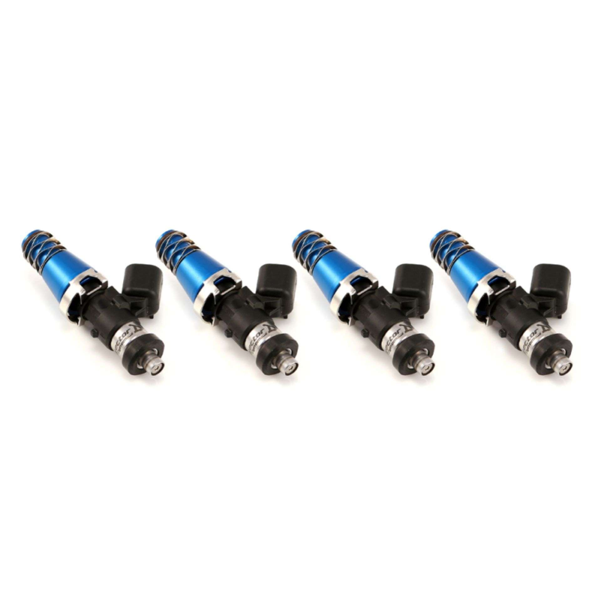 Picture of Injector Dynamics ID1050X Injectors 11mm Blue Adaptor Tops Denso Lower Set of 4