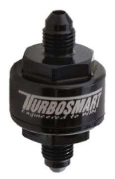 Picture of Turbosmart Billet Turbo Oil Feed Filter w- 44 Micron Pleated Disc AN-3 Male Inlet - Black