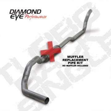 Picture of Diamond Eye KIT 4in TB MFLR RPLCMENT PIPE SGL AL: 2-WHEEL DRIVE ONLY 89-93 DODGE CUMMINS 5-9L