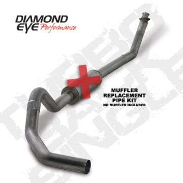 Picture of Diamond Eye KIT 4in TB MFLR RPLCMENT PIPE SGL SS: 98-5-02 DODGE CUMMINS 5-9L