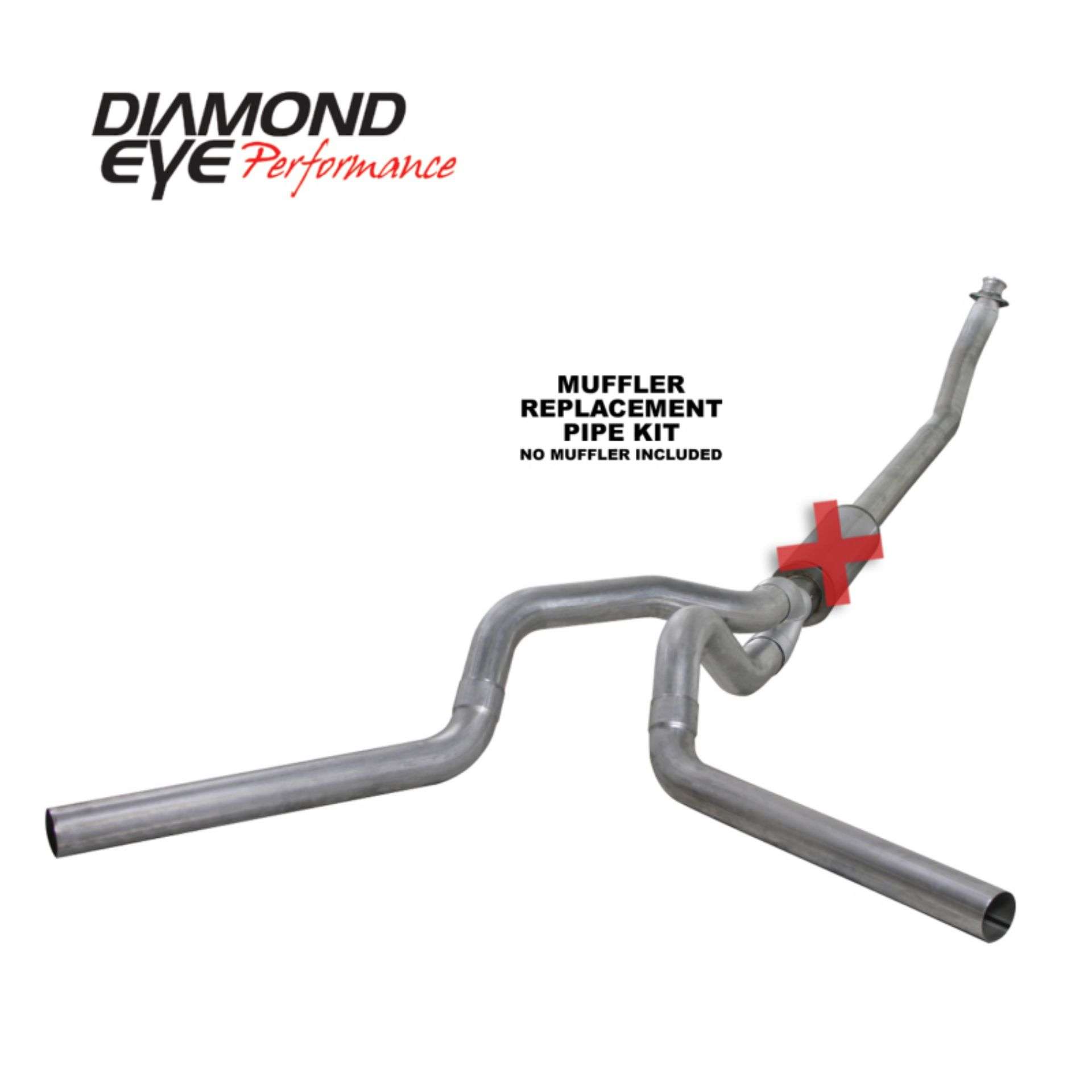 Picture of Diamond Eye KIT 4in TB MFLR RPLCMENT PIPE DUAL AL: 94-02 DODGE CUMMINS 5-9L