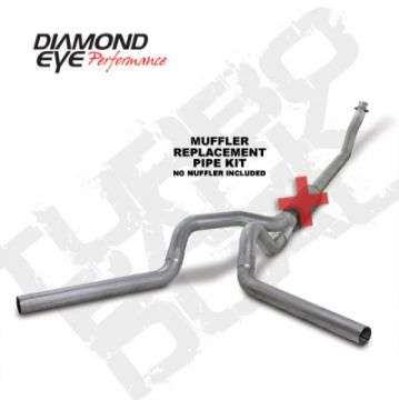 Picture of Diamond Eye KIT 4in TB MFLR RPLCMENT PIPE DUAL AL: 94-02 DODGE CUMMINS 5-9L