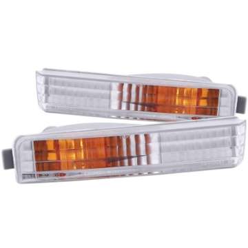 Picture of ANZO 1990-1991 Honda Accord Euro Parking Lights Chrome w- Amber Reflector