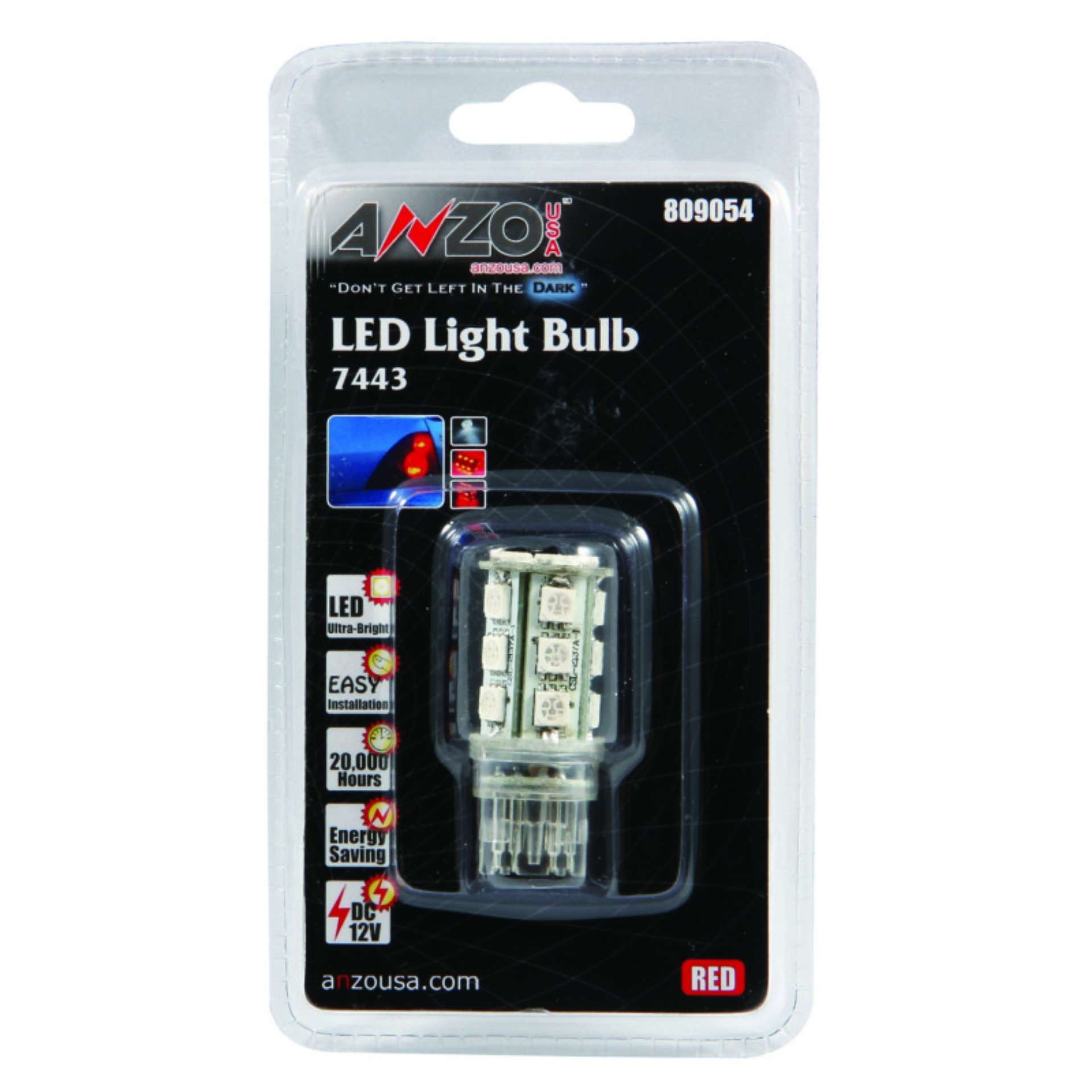 Picture of ANZO LED Bulbs Universal 7443 Red - 18 LEDs 1 3-4in Tall