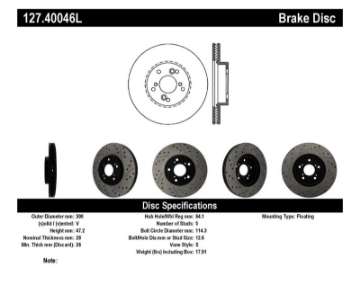 Picture of StopTech Nissan 370Z - 01-03 Acura CL - 06 EL - 04-09 TSX - 03-07 Honda Accord Coupe M-T - 05-08 Se