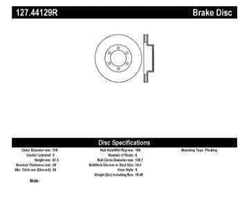 Picture of StopTech 07-08 Toyota FJ Cruiser - 05-08 Tacoma 6 lug - 03-08 4 Runner 319mm disc SportStop Slo