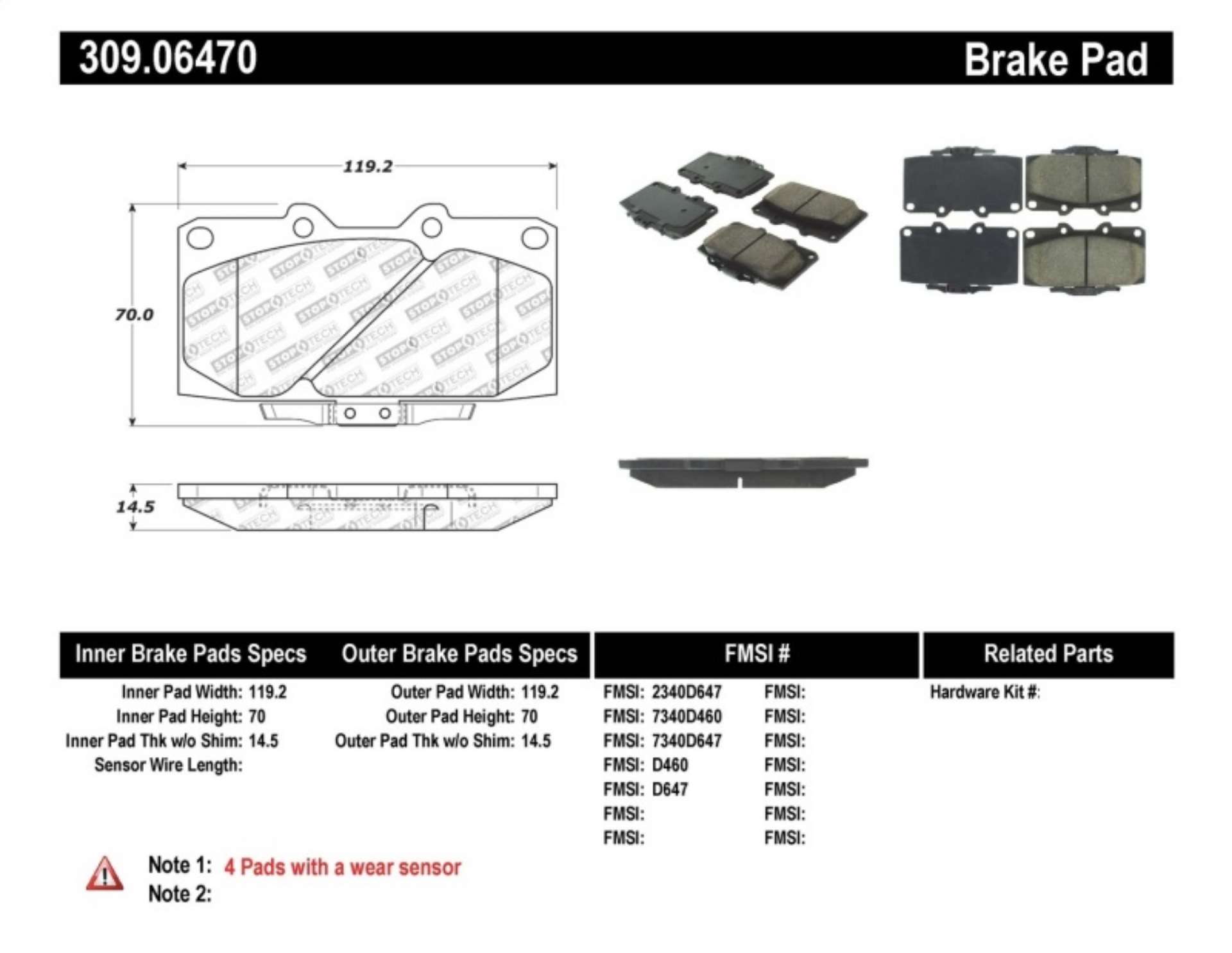 Picture of StopTech 89-96 Nissan 300ZX Sport Performance Front Brake Pads