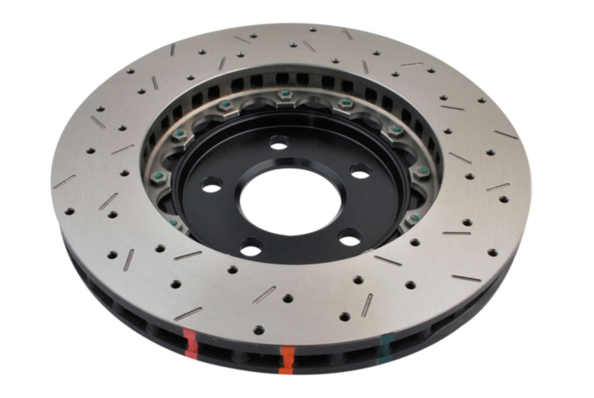 Picture of DBA 05-10 Ford Mustang GT - 11-13 V6 Front Drilled & Slotted 5000 Series 2 Piece Rotor w- Black Hat