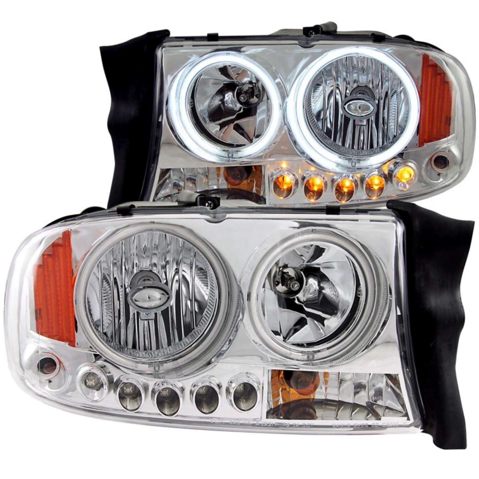 Picture of ANZO Projector Headlights With Halo Chrome 97-04 Dodge Dakota