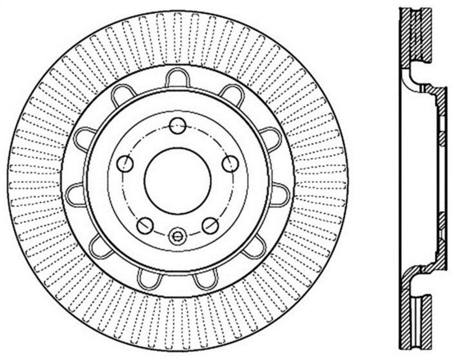 Picture of StopTech 2013-2016 Ford Taurus SHO Front Right Slotted Rotor