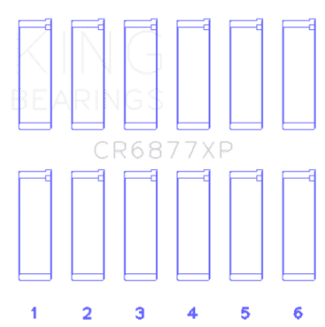 Picture of King BMW S54B32 Size 0-25mm Performance Connecting Rod Bearing - Set of 6