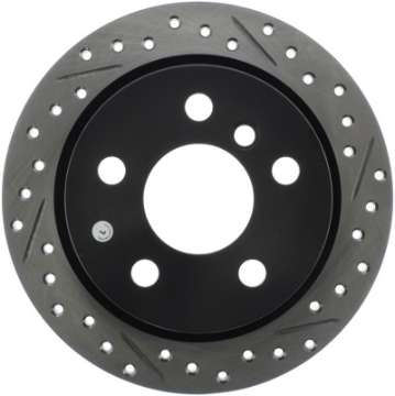 Picture of StopTech 14-15 Mini Cooper Base Slotted & Drilled Rear Left Rotor