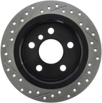 Picture of StopTech 14-15 Mini Cooper Base Slotted & Drilled Rear Left Rotor