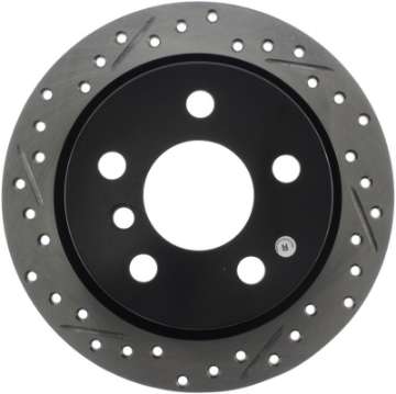 Picture of StopTech 14-15 Mini Cooper Base Slotted & Drilled Rear Right Rotor