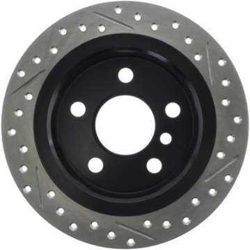 Picture of StopTech 14-15 Mini Cooper Base Slotted & Drilled Rear Right Rotor