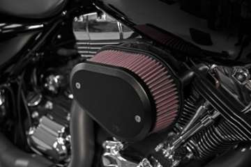 Picture of K&N Street Metal Intake System Flare - Black LG Capacity for Harley Davidson