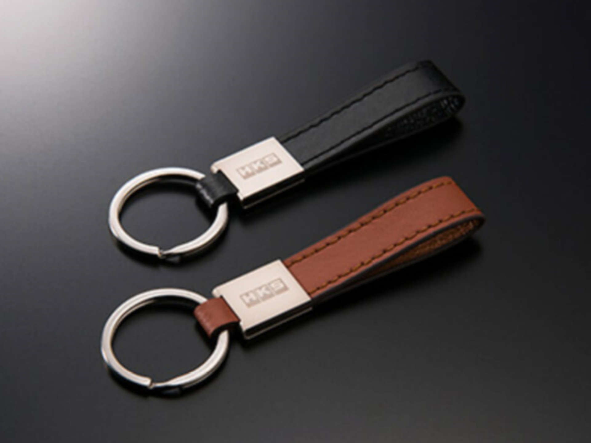 Picture of HKS HKS LEATHER KEYRING BLACK