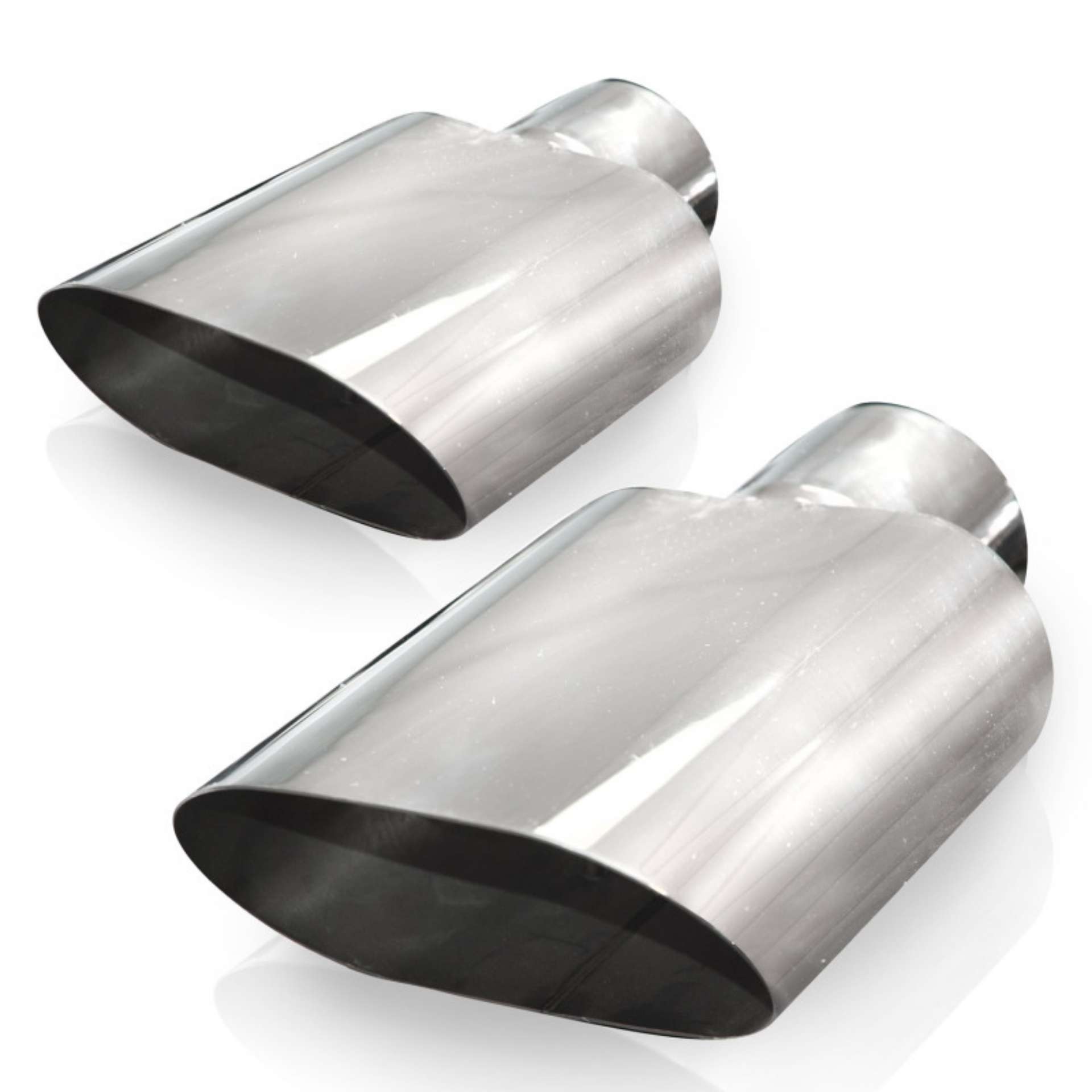 Picture of Stainless Works Big Oval Exhaust Tips 2-5in Inlet priced per pair