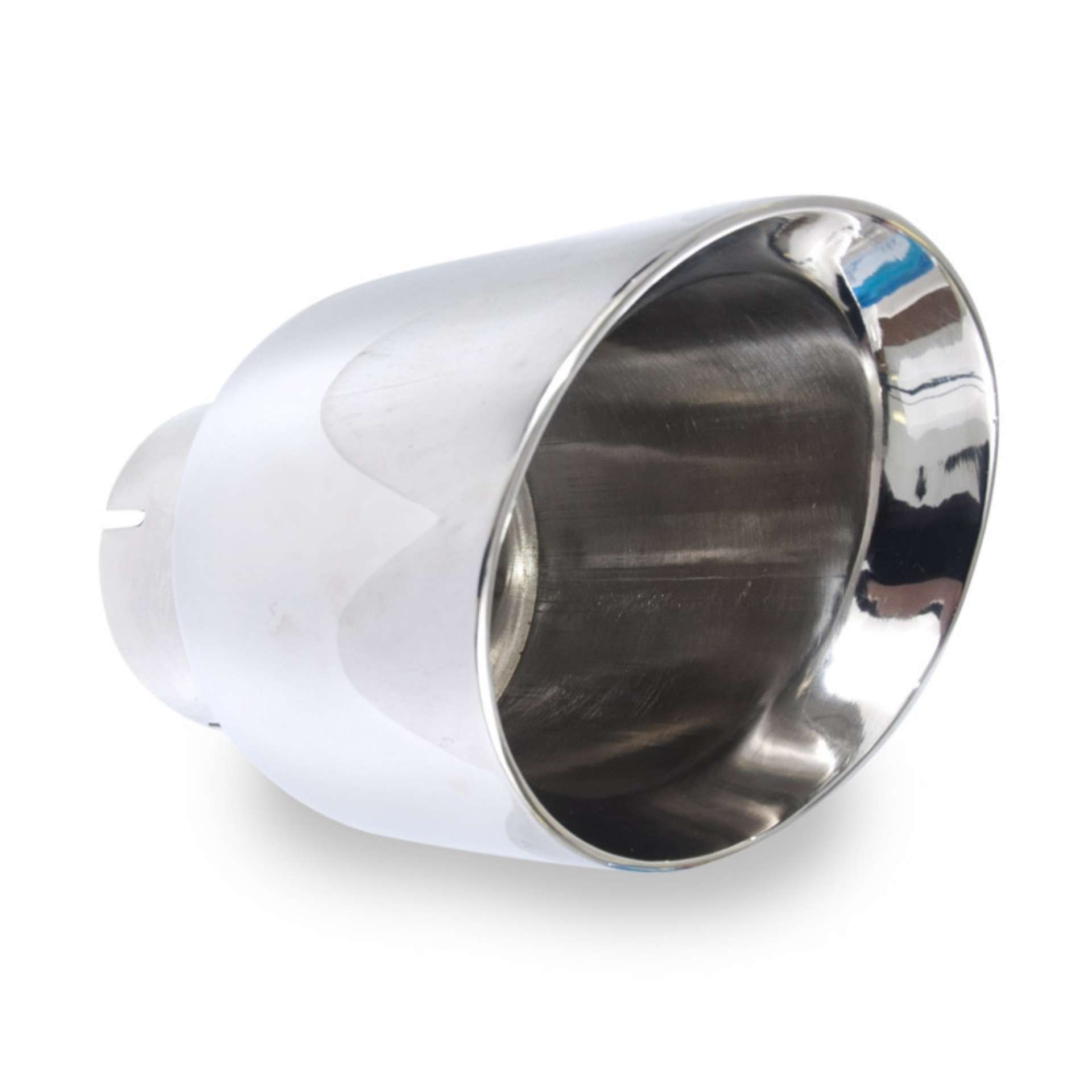 Picture of Stainless Works Conical Double Wall Slash Cut Exhaust Tip - 5in Body 3in Inlet 6-1-4in length