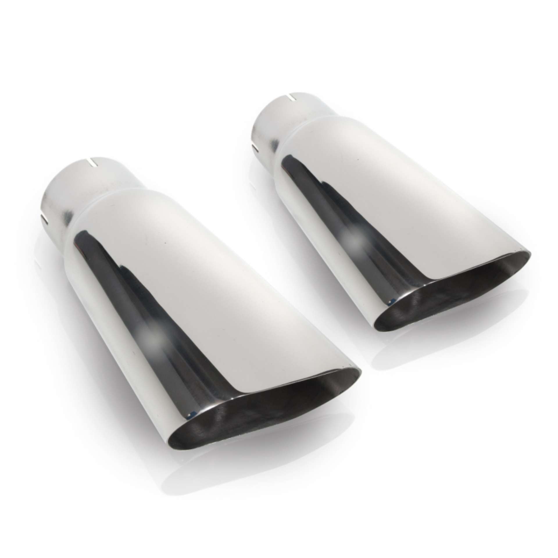 Picture of Stainless Works Flat Oval Exhaust Tips 2in Inlet priced per pair