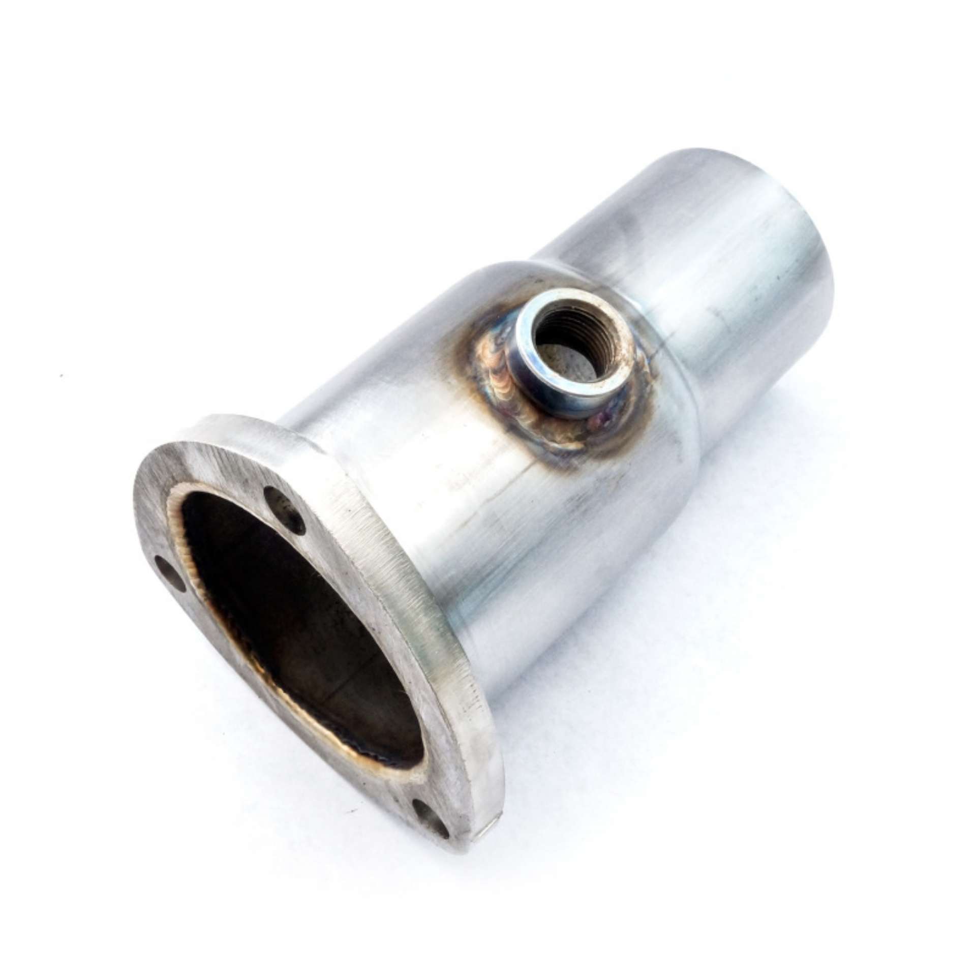 Picture of Stainless Works Collector Adapter 3-Bolt 2-1-2in OD Tubing 2-1-2in OD Outlet + O2 Bung