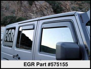 Picture of EGR 07-13 Jeep Wrangler JK In-Channel Window Visors - Set of 4 - Matte 575155