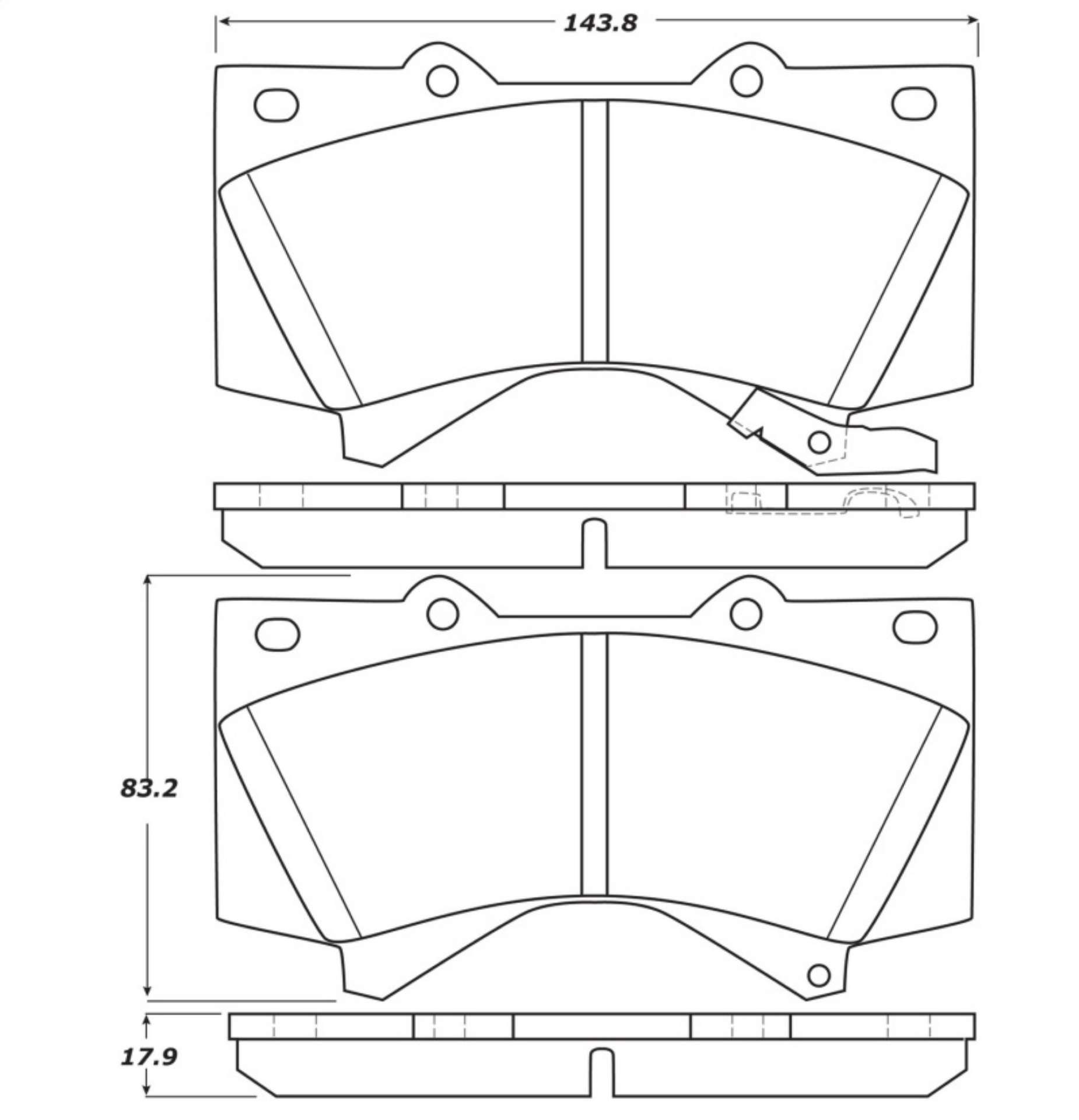 Picture of StopTech 07-17 Toyota Tundra Street Performance Front Brake Pads