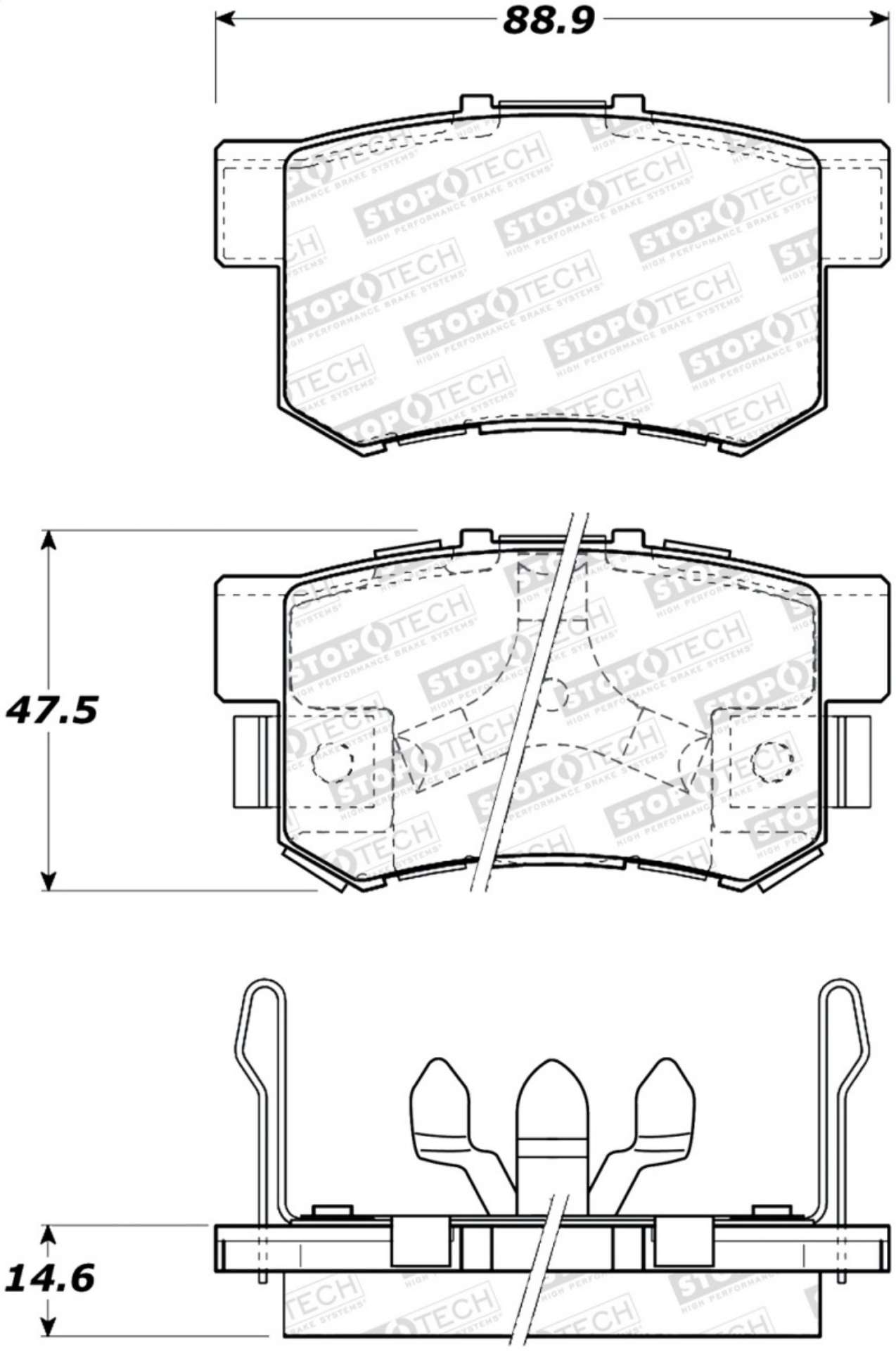 Picture of StopTech 05-16 Honda CR-V Street Rear Brake Pads