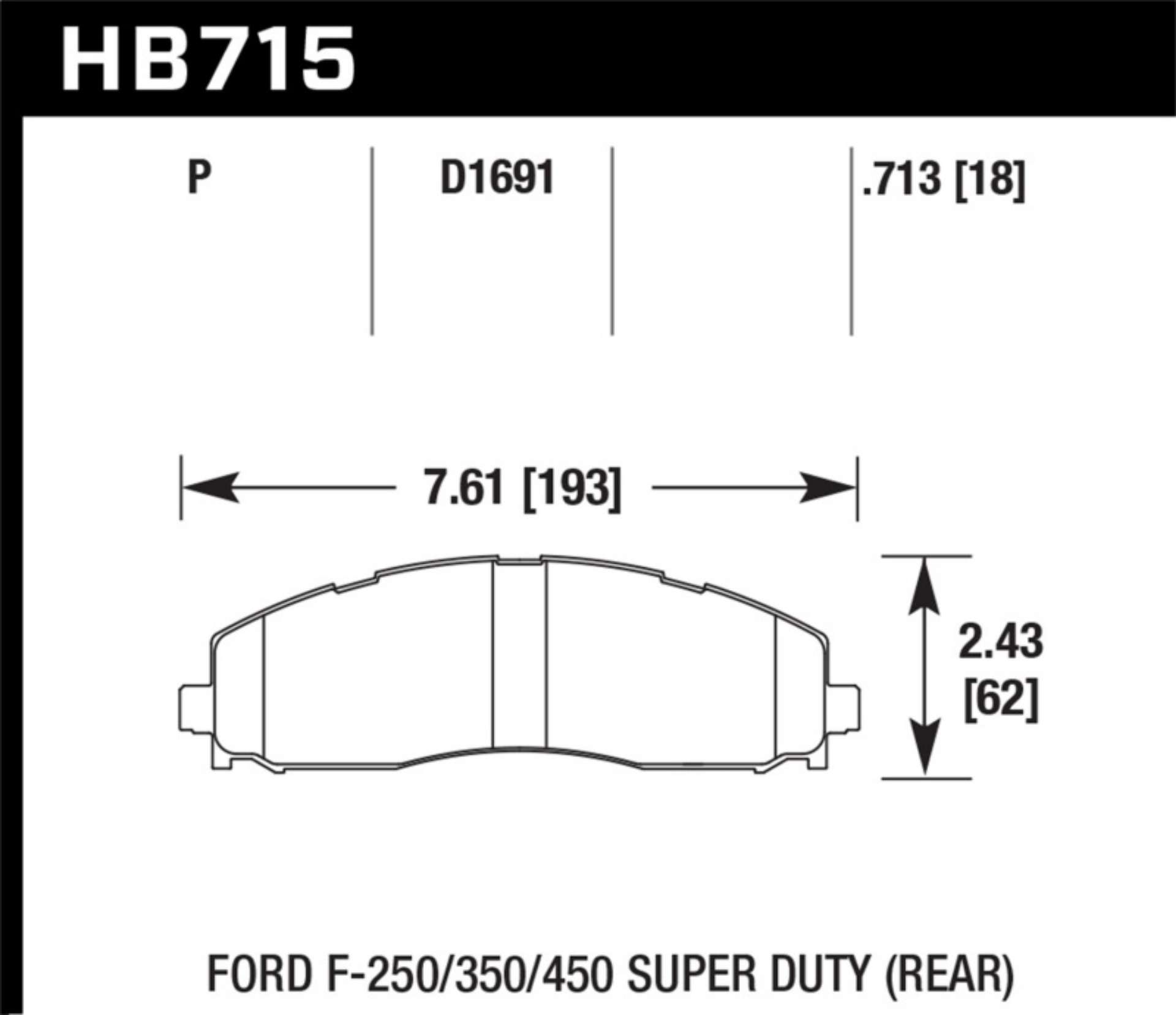 Picture of Hawk 15-17 Ford F-250-350 LTS Street Rear Brake Pads