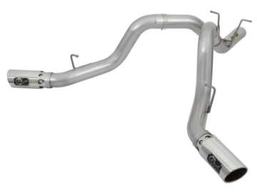 Picture of aFe ATLAS 4in DPF-Back Alum Steel Exhaust System w-Dual Exit Polished Tip 2017 GM Duramax 6-6L td