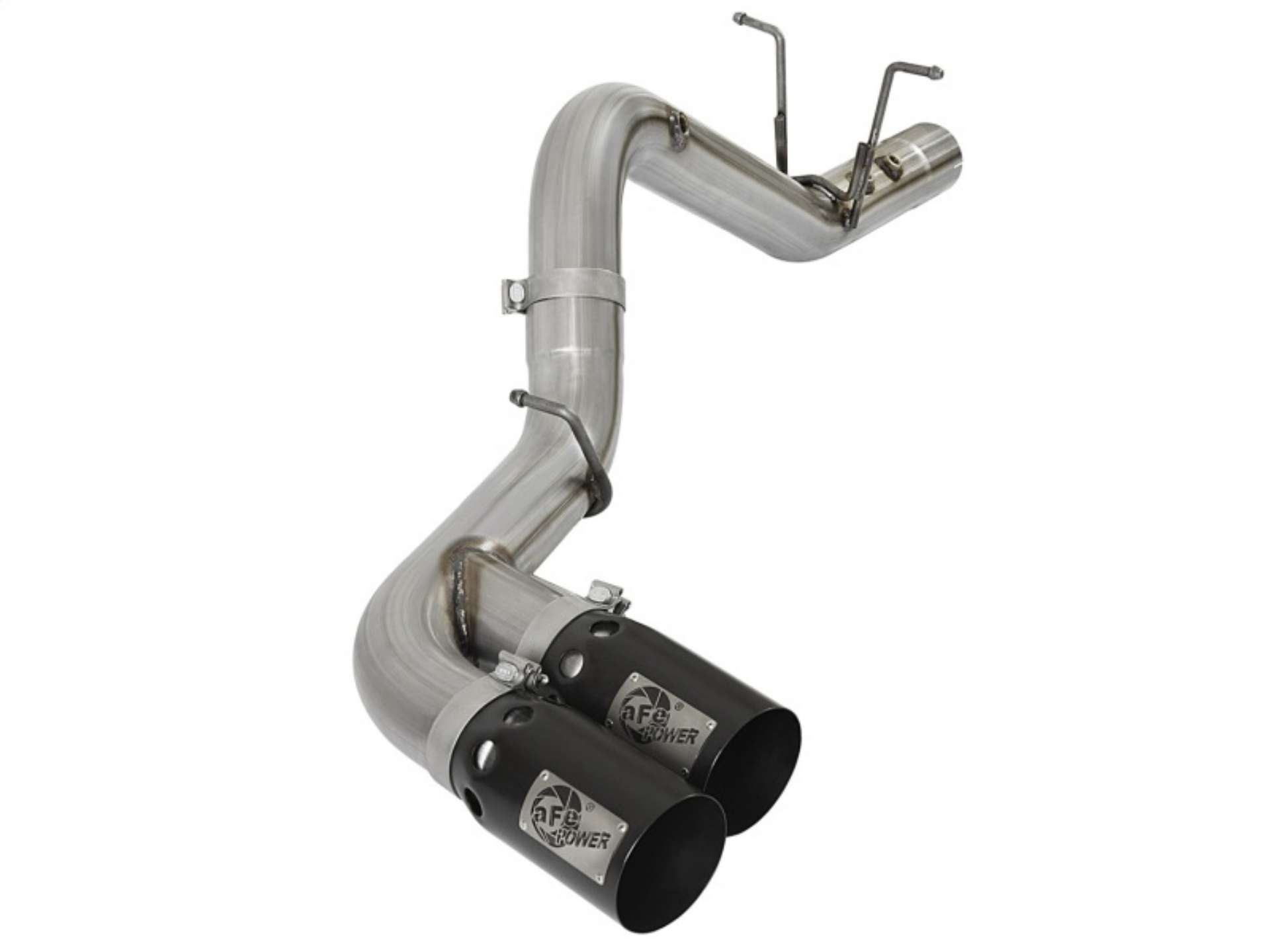 Picture of aFe Victory Series 4in 409-SS DPF-Back Exhaust w- Dual Black Tips 2017 GM Duramax V8-6-6Ltd L5P