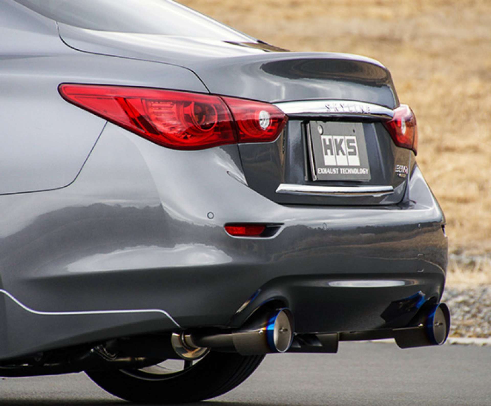 Picture of HKS Infiniti Q50 Hybrid VQ37 Dual Hi-Power Titanium Tip Catback Exhaust