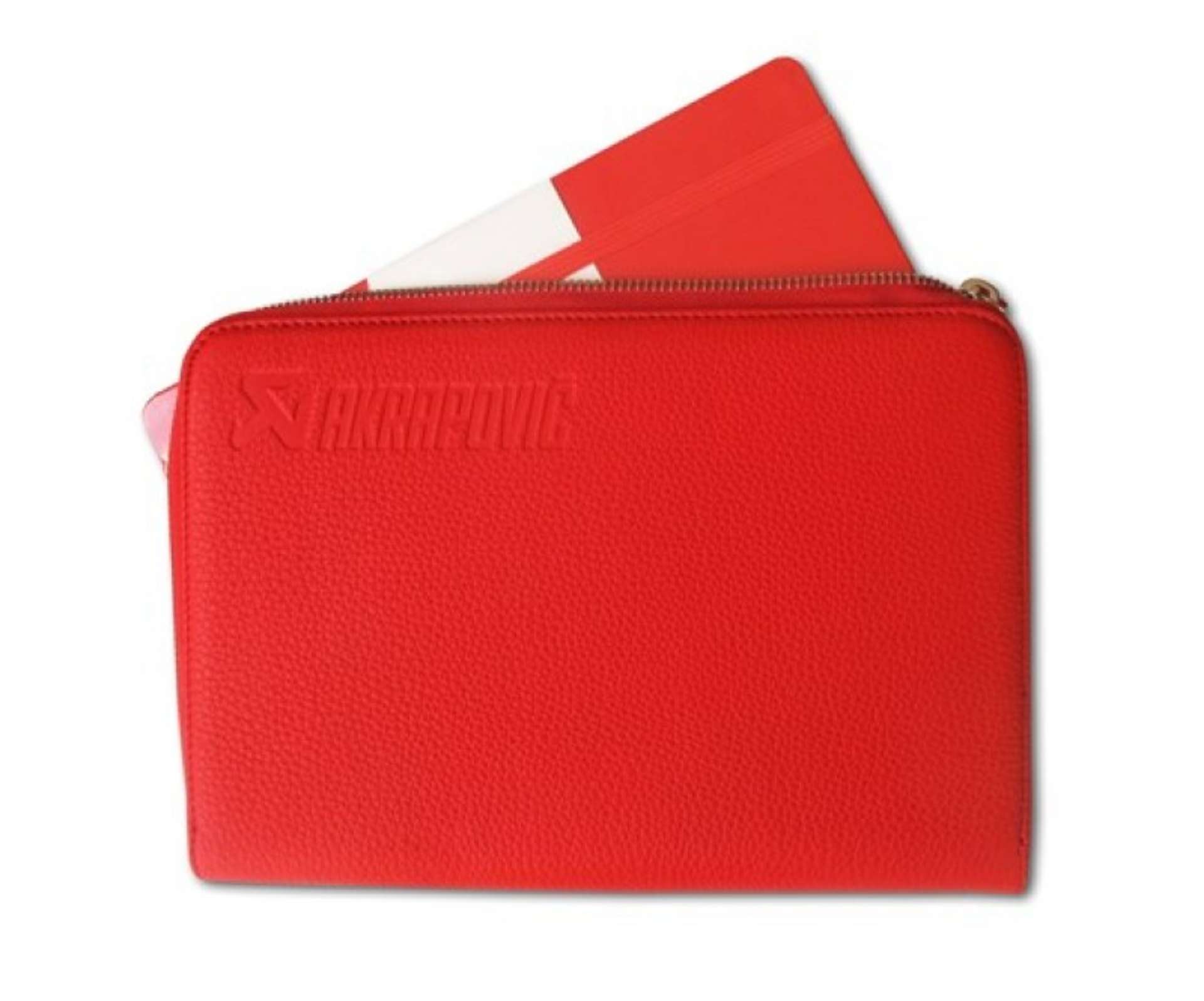 Picture of Akrapovic Leather Zip Notebook M red