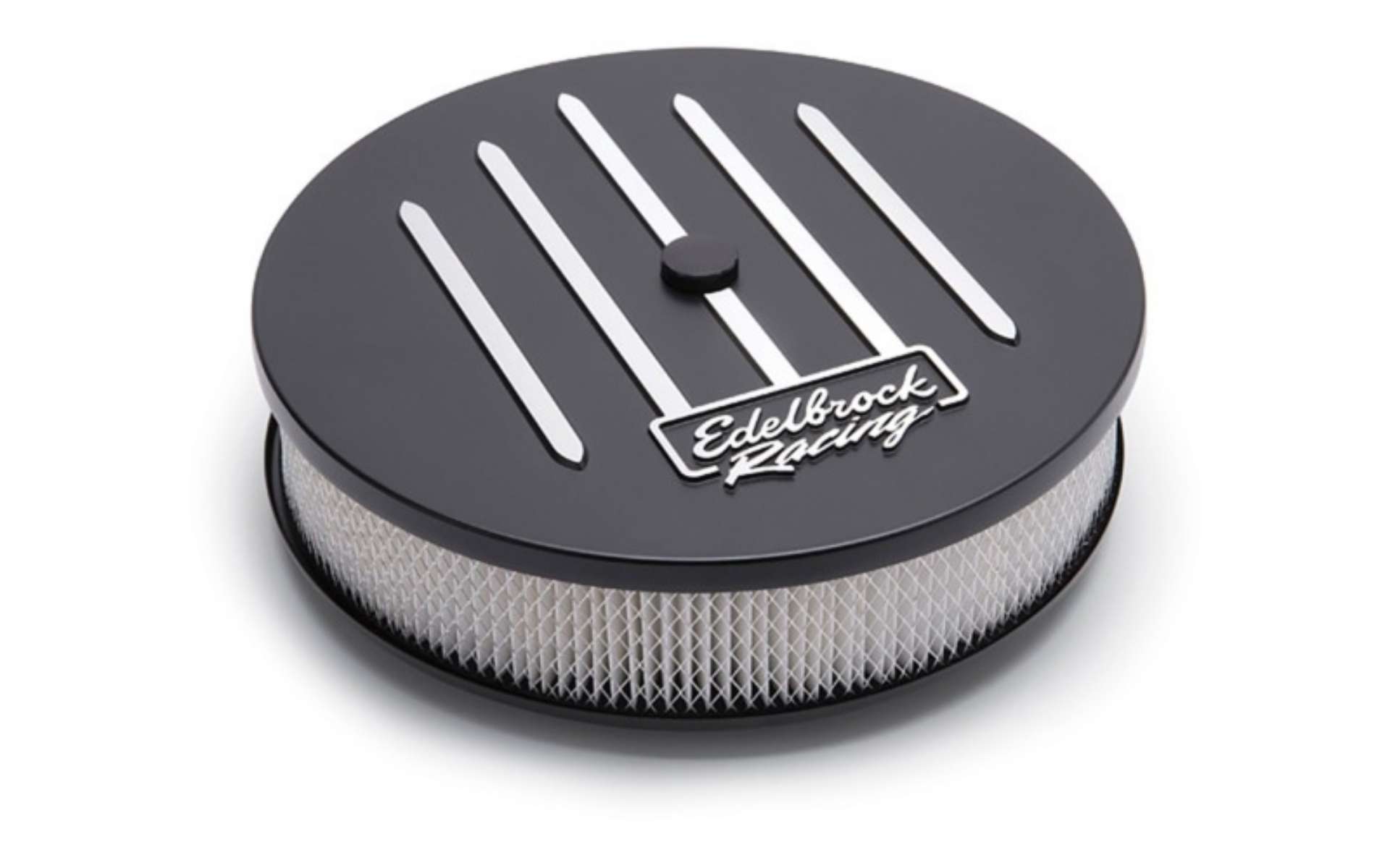 Picture of Edelbrock Air Cleaner Racing Series Round Aluminum Top Cloth Element 14In Dia X 3 125In Dropped Base