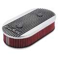 Picture of Edelbrock Air Cleaner Elite II Oval Dual-Quad Carbs 2 5In Red Element Polished