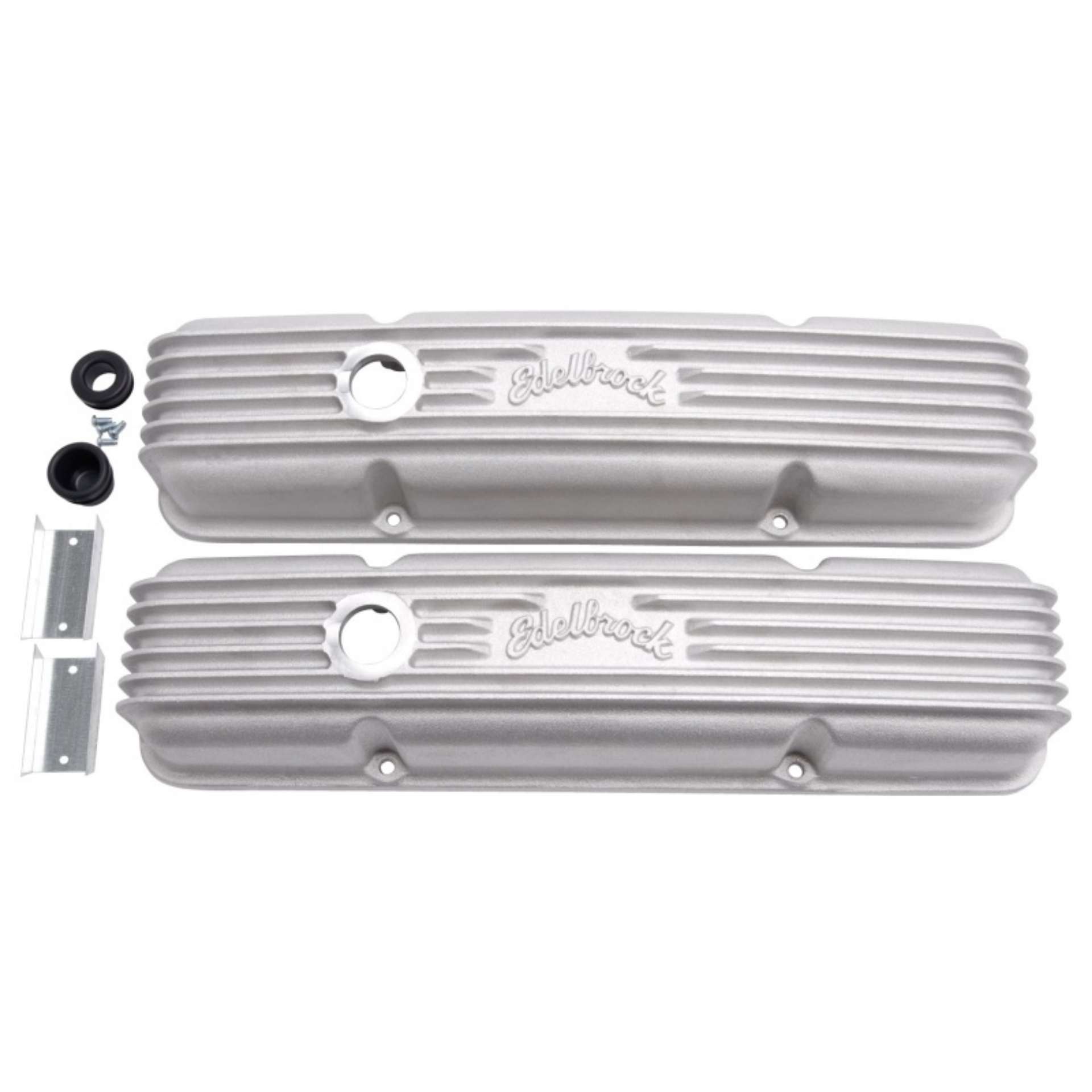 Picture of Edelbrock Valve Cover Classic Series Chevrolet 1959-1986 262-400 CI V8 w- Breather Holes Satin