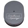 Picture of Edelbrock Air Cleaner Victor Series Oval Aluminum Top Cloth Element 11 875In X 8 25In X 3 75In Black