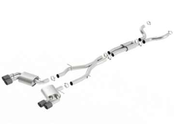 Picture of Borla 16-17 Chevy Camaro 6-2L 4in Dual Carbon Fiber Tips Dual Split Exit S-Type Catback Exhaust