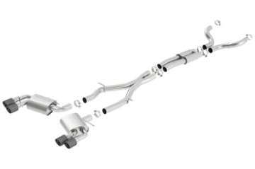 Picture of Borla 16-17 Chevy Camaro 6-2L 4in Dual Carbon Fiber Tips Dual Split Exit S-Type Catback Exhaust